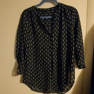 Maurices Navy 3/4 length dress shirt